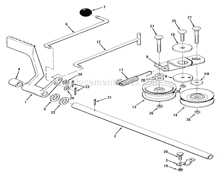 Brake & Idler Assembly (210-H & 212-H) Diagram and Parts List for 32-12O503 2000001-2999999 - 1992 Toro Lawn Tractor