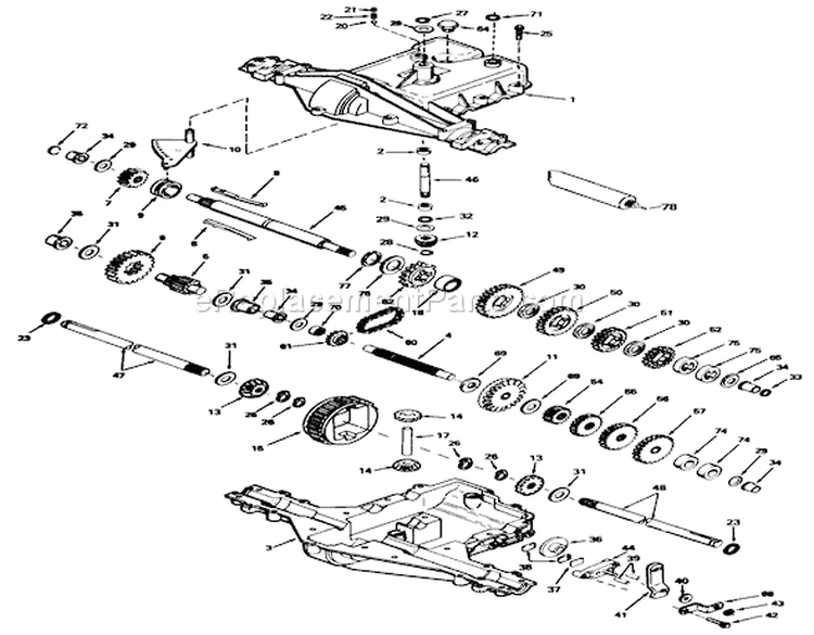 Peerlees Transmission Peerless Model No. 930-020 (210-5 & 212-5) Diagram and Parts List for 32-12O503 2000001-2999999 - 1992 Toro Lawn Tractor