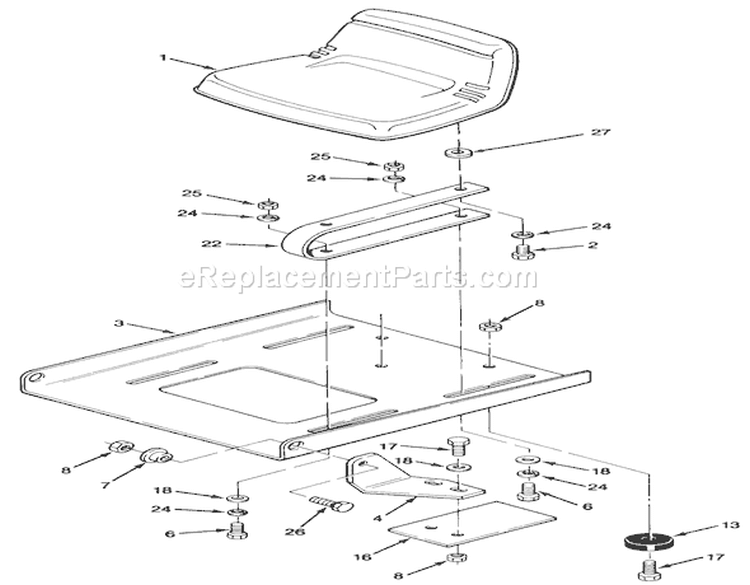 Seat Assembly (212-5 & 212-H) Diagram and Parts List for 32-12O503 2000001-2999999 - 1992 Toro Lawn Tractor