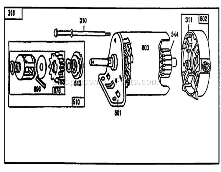 Starter B/s Model 257707-0123-01 Diagram and Parts List for 32-12O503 2000001-2999999 - 1992 Toro Lawn Tractor