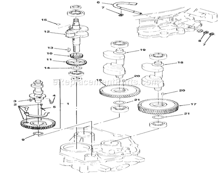 12.5hp Engine Crankshaft & Camshaft Assembly Diagram and Parts List for 32-12O503 2000001-2999999 - 1992 Toro Lawn Tractor