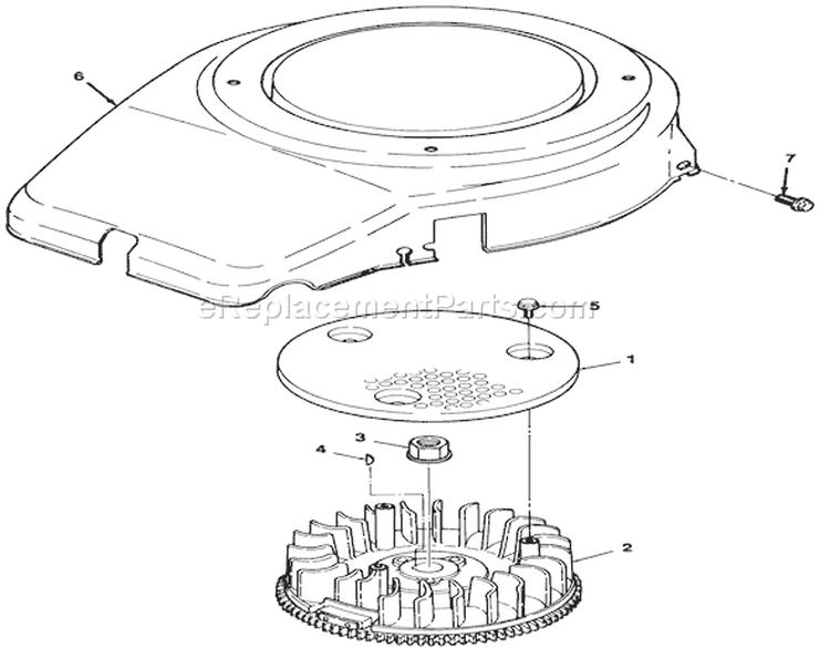 12.5hp Engine Flywheel & Cover Assembly Diagram and Parts List for 32-12O503 2000001-2999999 - 1992 Toro Lawn Tractor