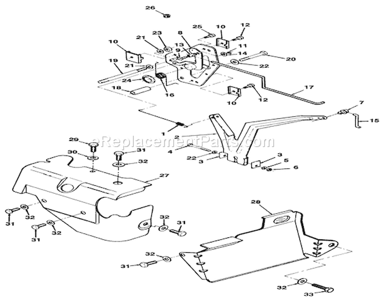 12.5hp Engine Governor Linkage & Cover Ass-Y. Diagram and Parts List for 32-12O503 2000001-2999999 - 1992 Toro Lawn Tractor
