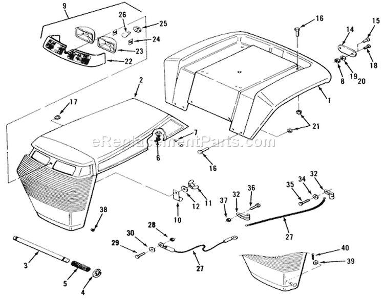 Page T Diagram and Parts List for 32-12O5A1 1000001-1999999 - 1991 Toro Lawn Tractor