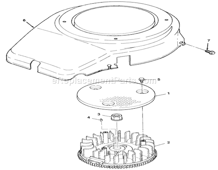 12hp Engine Flywheel And Cover Assembly Diagram and Parts List for 32-12O5A1 1000001-1999999 - 1991 Toro Lawn Tractor