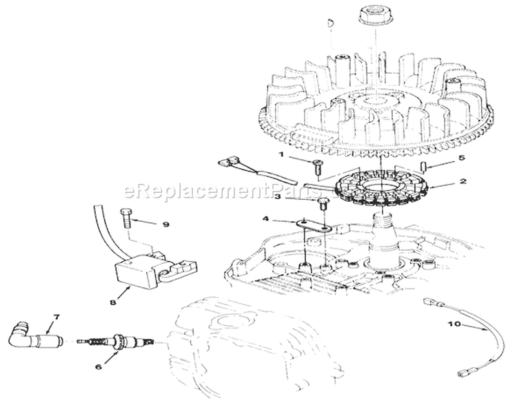 12hp Engine Ignition Assembly Diagram and Parts List for 32-12O5A1 1000001-1999999 - 1991 Toro Lawn Tractor