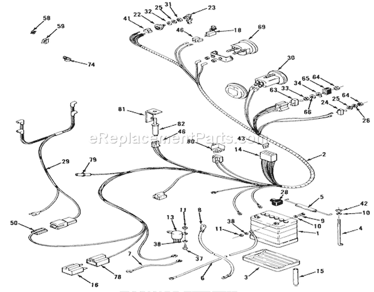Electrical System Diagram and Parts List for 32-16BE01 1990 Toro Lawn Tractor