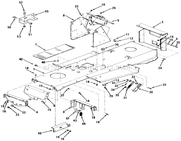 Frame, Sheet Metal & Covers Diagram and Parts List for 32-16BE01 1990 Toro Lawn Tractor