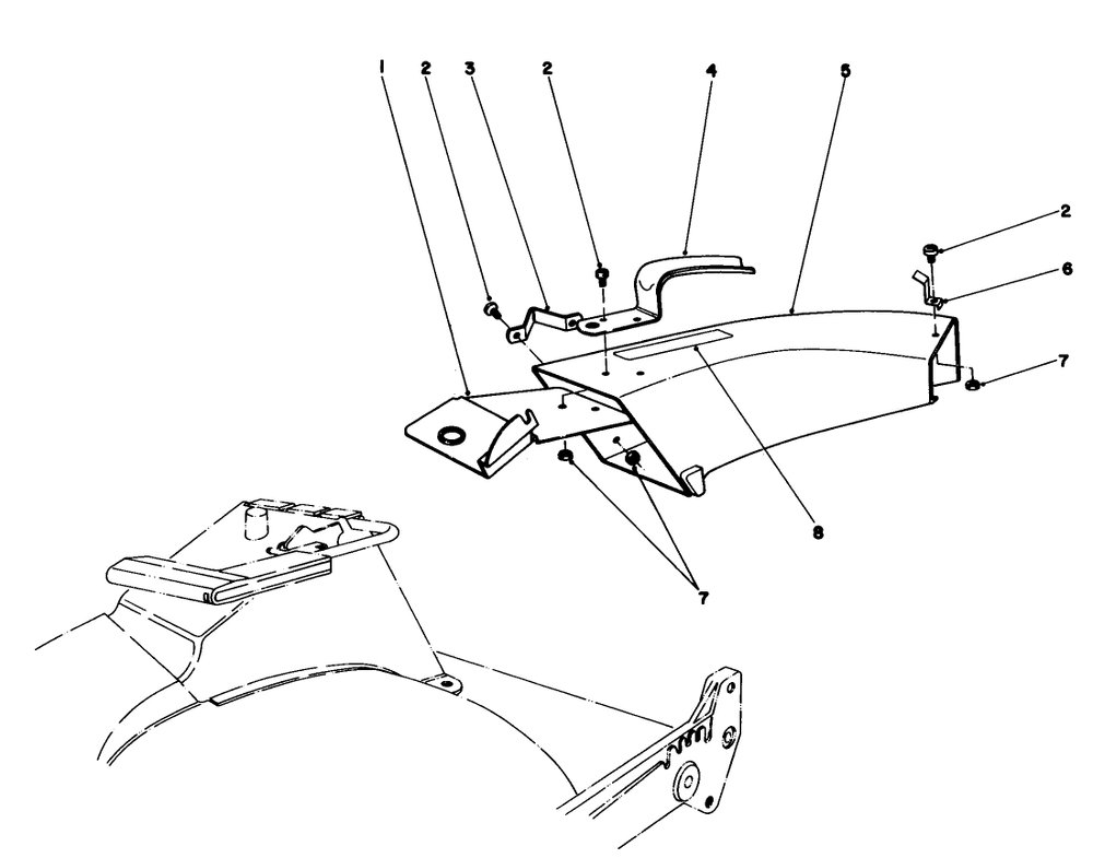 Side Discharge Chute Model No. 59108 (Optional) Diagram and Parts List for 20581 4000001 - 4999999 Toro Lawn Mower