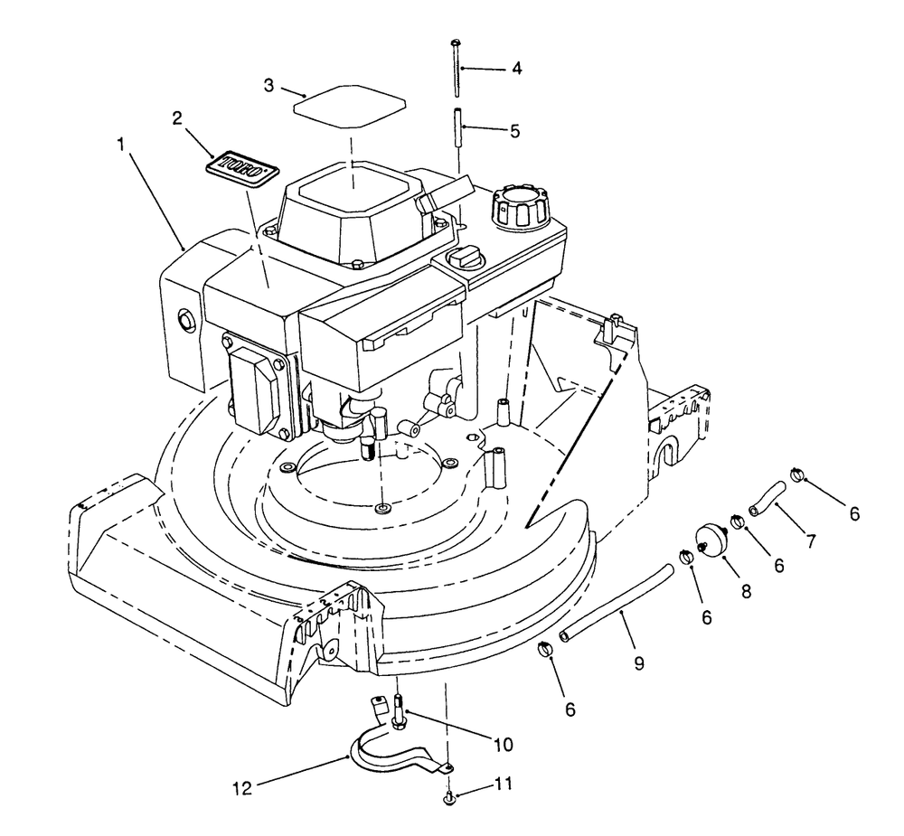 Engine Assembly Diagram and Parts List for 26622 0003101 - 0999999 Toro Lawn Mower