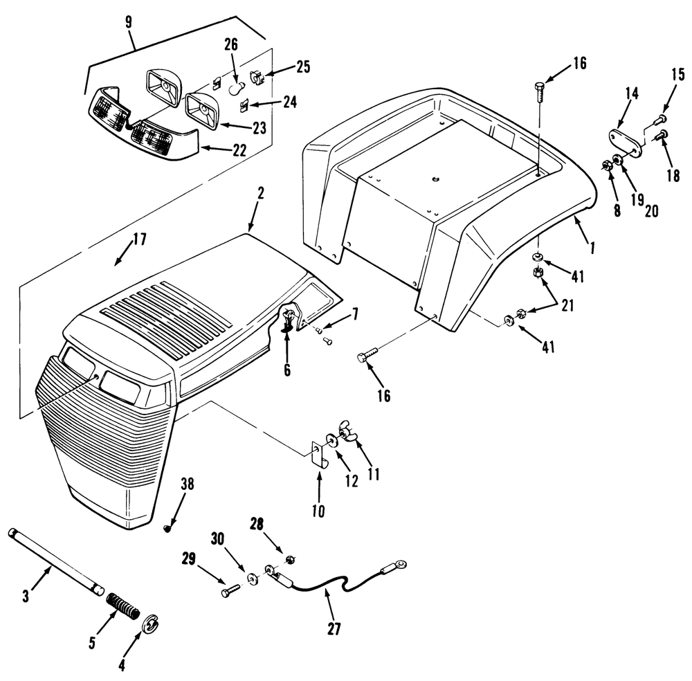 Body Assembly Diagram and Parts List for A2-12KE02 1000001 - 1999999 Toro Lawn Tractor