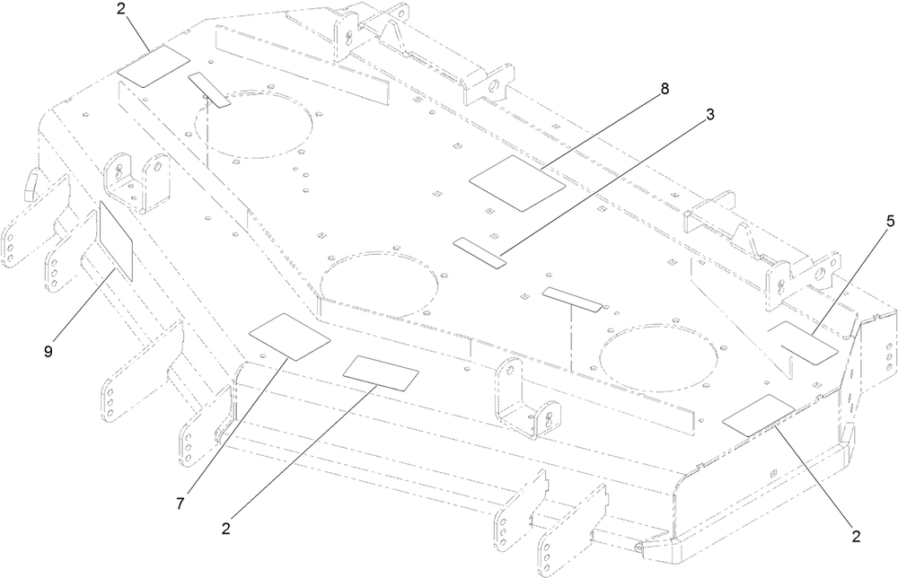 Deck Decal Assembly Diagram and Parts List for 74279TE (313000001-313999999)(2013) Toro Lawn Tractor