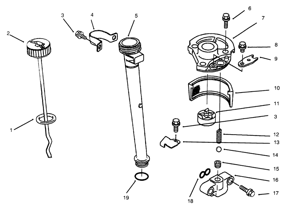 Lubrication Equipment Diagram and Parts List for 30165 690001 - 699999 Toro Lawn Tractor Accessories
