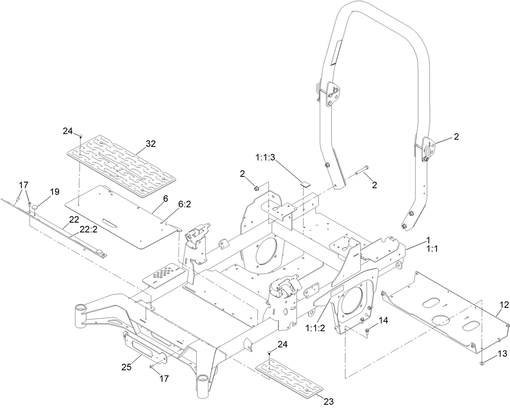 Frame Assembly Diagram and Parts List for 74020 400000000-999999999 Toro Lawn Tractor