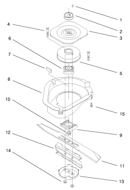 Blade Brake Clutch Assembly Diagram and Parts List for 20476 6900001 - 6999999 Toro Lawn Mower