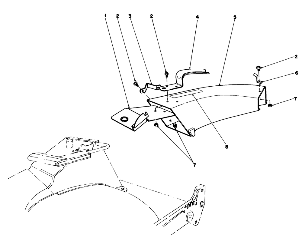 Side Discharge Chute Model No. 59108 (Optional) Diagram and Parts List for 20584 6000001 - 6999999 Toro Lawn Mower