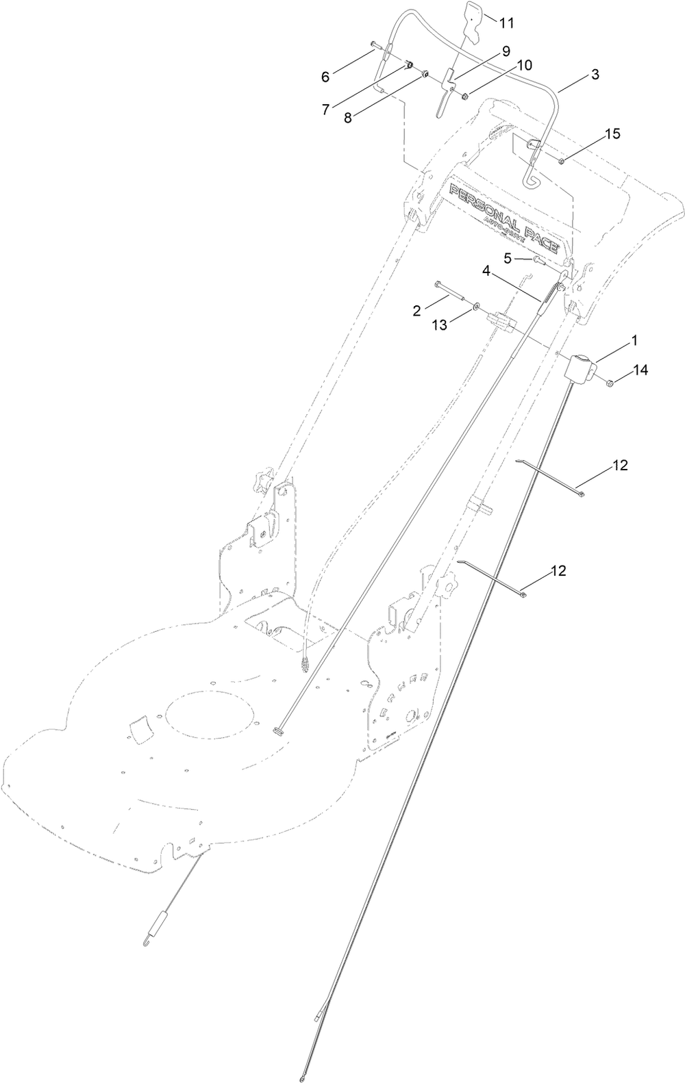 Upper Handle Assembly Diagram and Parts List for 21772 411999881 - 999999999 Toro Lawn Mower
