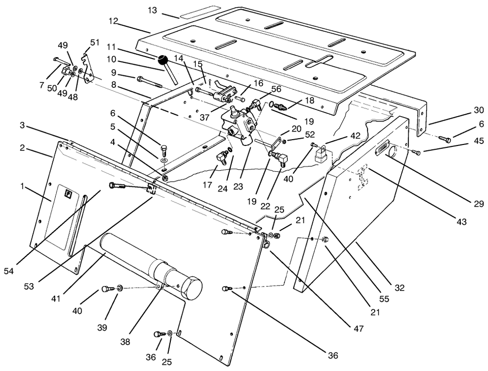 Seat Support Assembly Diagram and Parts List for 30611 990001 - 999999 Toro Lawn Tractor