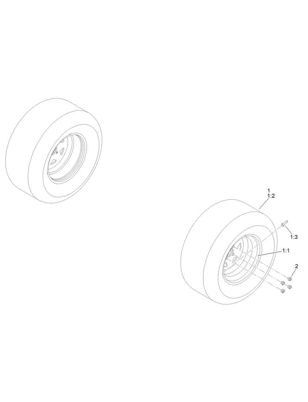 Rear Wheel Assembly Diagram and Parts List for 18765TE 400000000 - 414589899 Toro Lawn Tractor