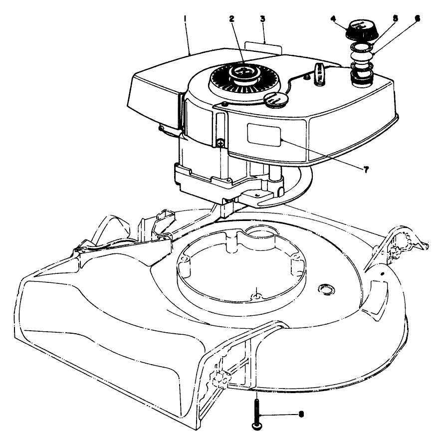 Engine Assembly Diagram and Parts List for 19400 6000001 - 6999999 Toro Lawn Mower