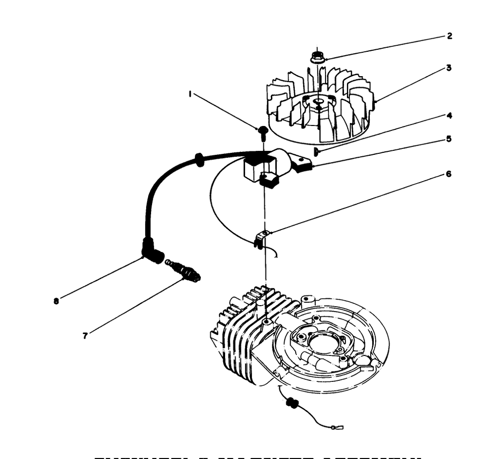 Flywheel & Magneto Assembly (Engine No. 47ph7) (Engine No. 47pg6) Diagram and Parts List for 20745C 8000001 - 8999999 Toro Lawn Mower