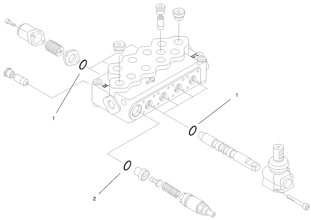 Hydraulic Valve Assembly No. 98-4732 Diagram and Parts List for 22304 890001 - 899999 Toro Lawn Tractor Accessories