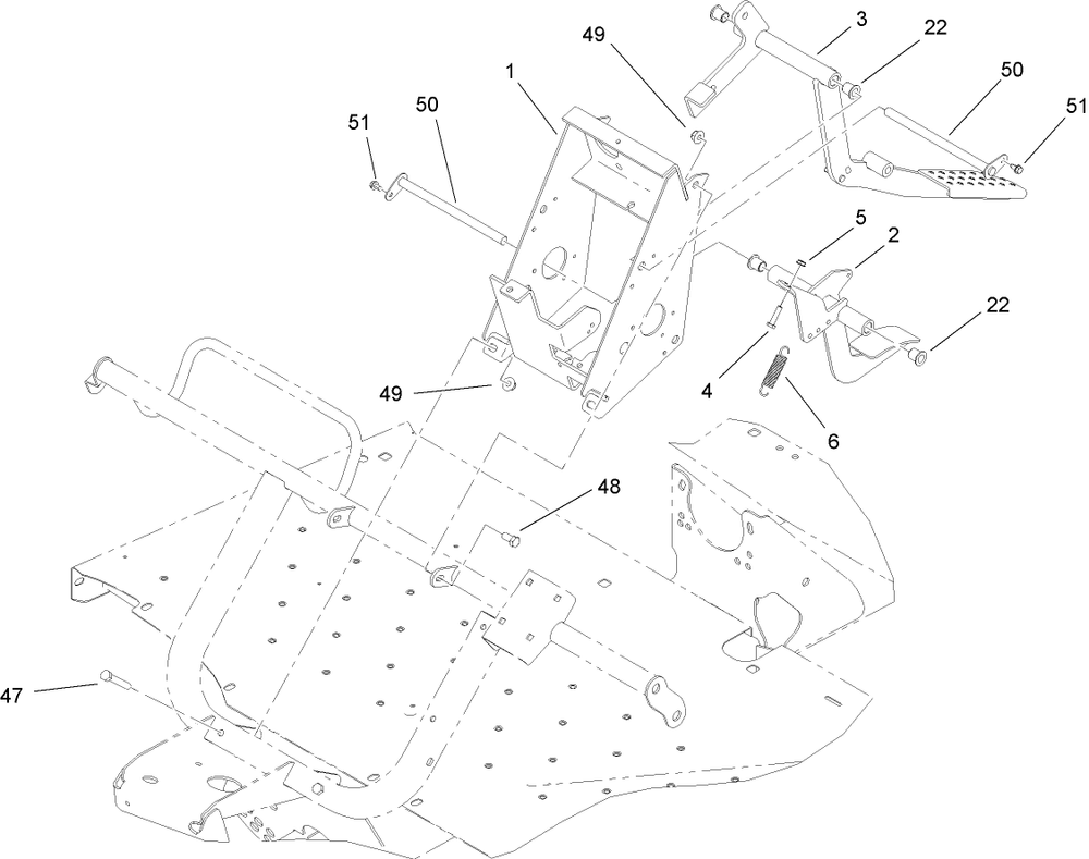 Pedal Assembly Diagram and Parts List for 12004TC 270000001 - 270999999 Toro Lawn Tractor