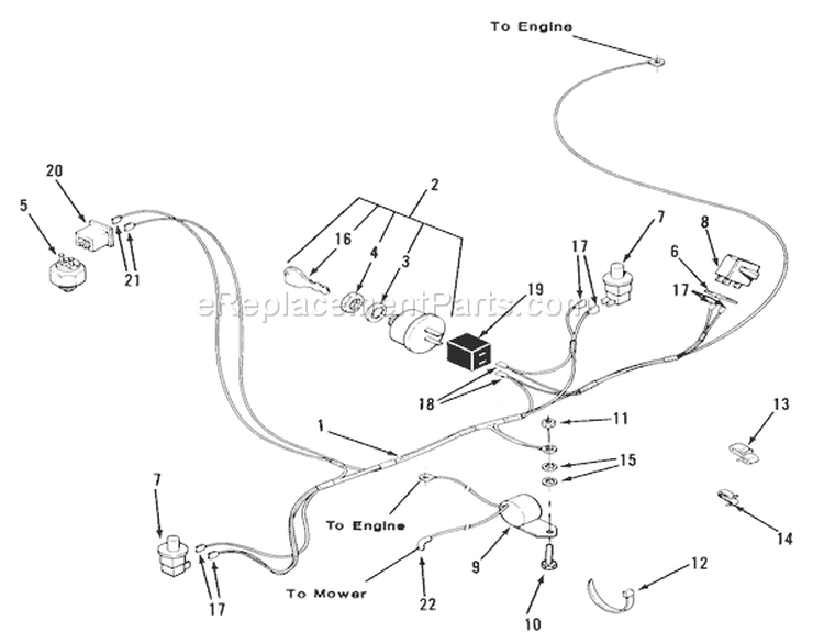 Electrical System-Recoil Start Diagram and Parts List for 33-08B301 1985 Toro Lawn Tractor