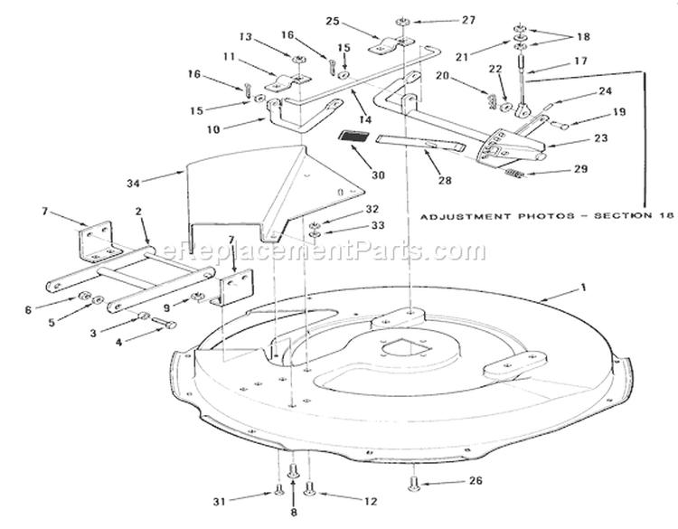 Mower Deck And Front Mount Diagram and Parts List for 33-08BP01 1985 Toro Lawn Tractor