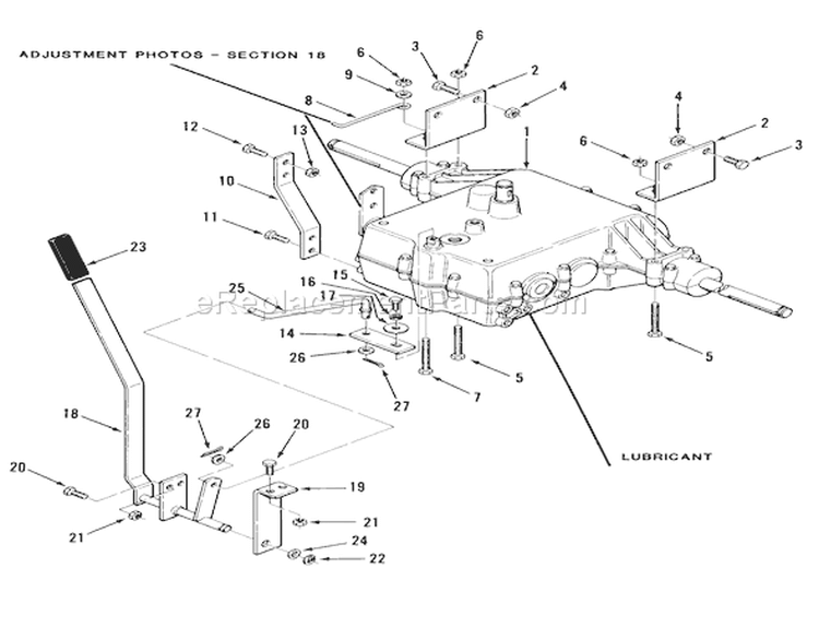 Mechanical Transmission-5-Speed Diagram and Parts List for 33-08BP01 1985 Toro Lawn Tractor