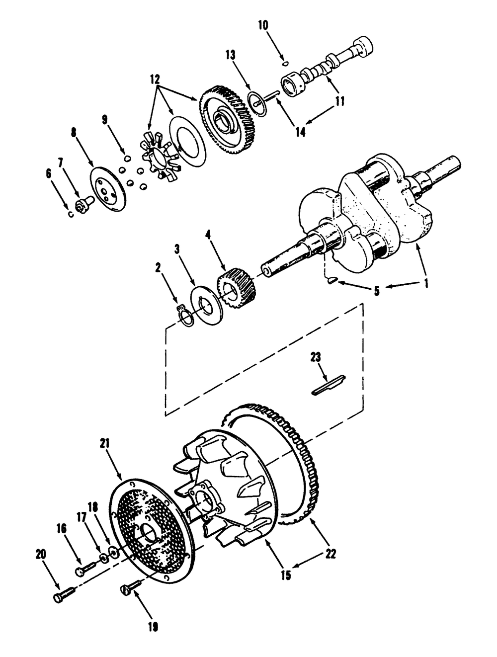Crankshaft, Camshaft, Flywheel Diagram and Parts List for 73421 3900001 - 3999999 Toro Lawn Tractor