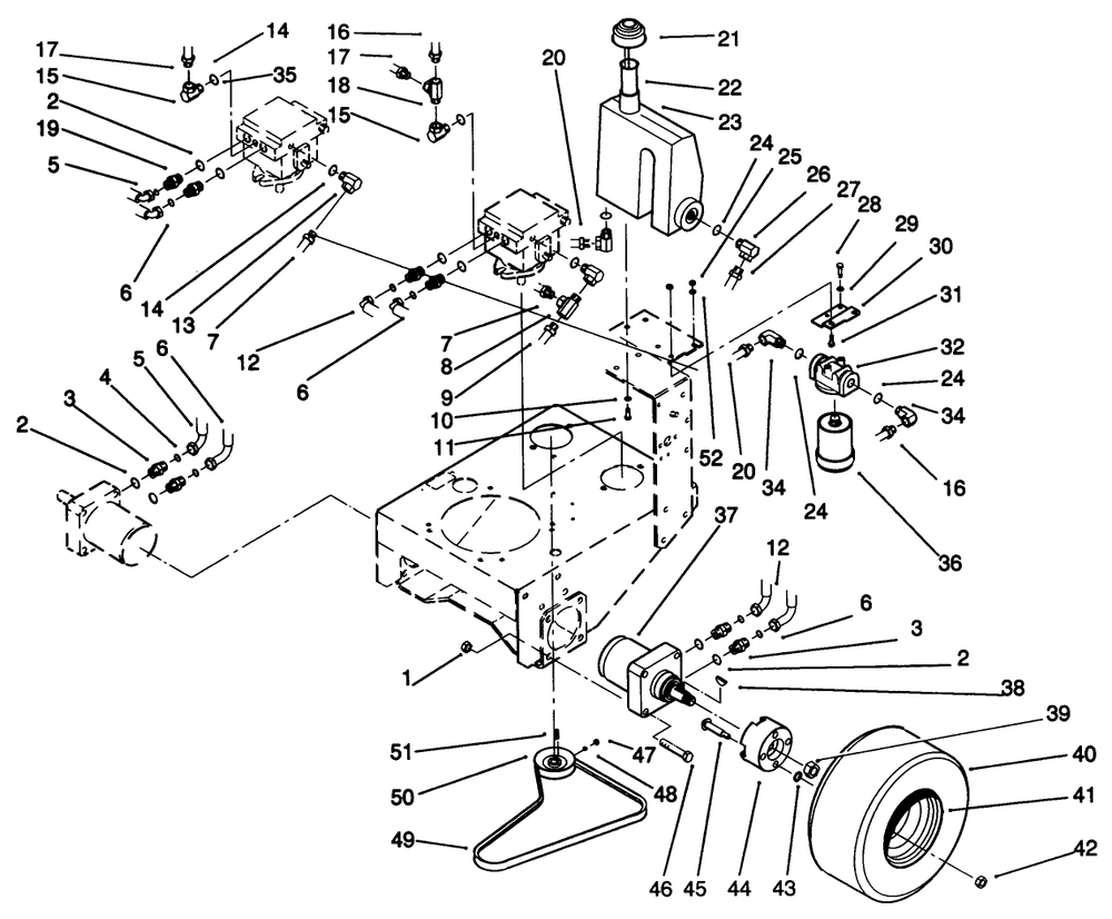 Wheel Assembly & Hydraulic Components Diagram and Parts List for 30185 10000001 - 19999999 Toro Lawn Tractor Accessories