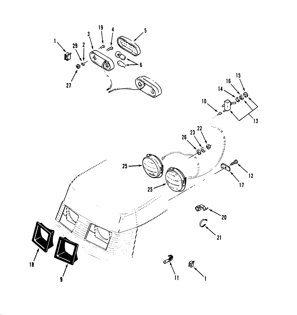 Electrical System Diagram and Parts List for R1-16O804 2000001 - 2999999 Toro Lawn Tractor