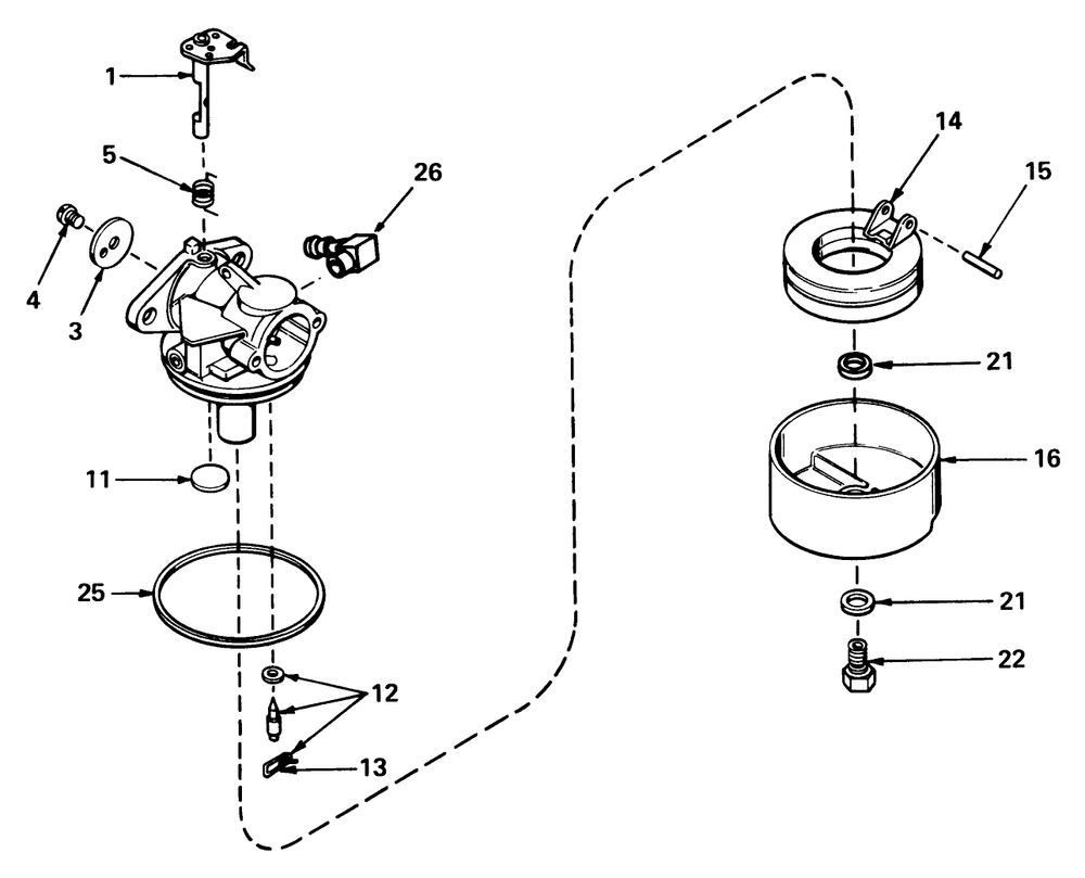 Carburetor No. 631784 Diagram and Parts List for 19400 4000001 - 4999999 Toro Lawn Mower
