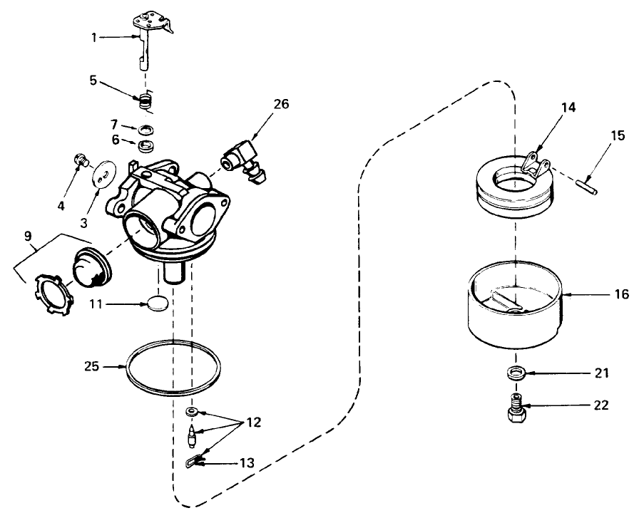 Carburetor No. 632050 Diagram and Parts List for 10510 1000001 - 1999999 Toro Lawn Mower