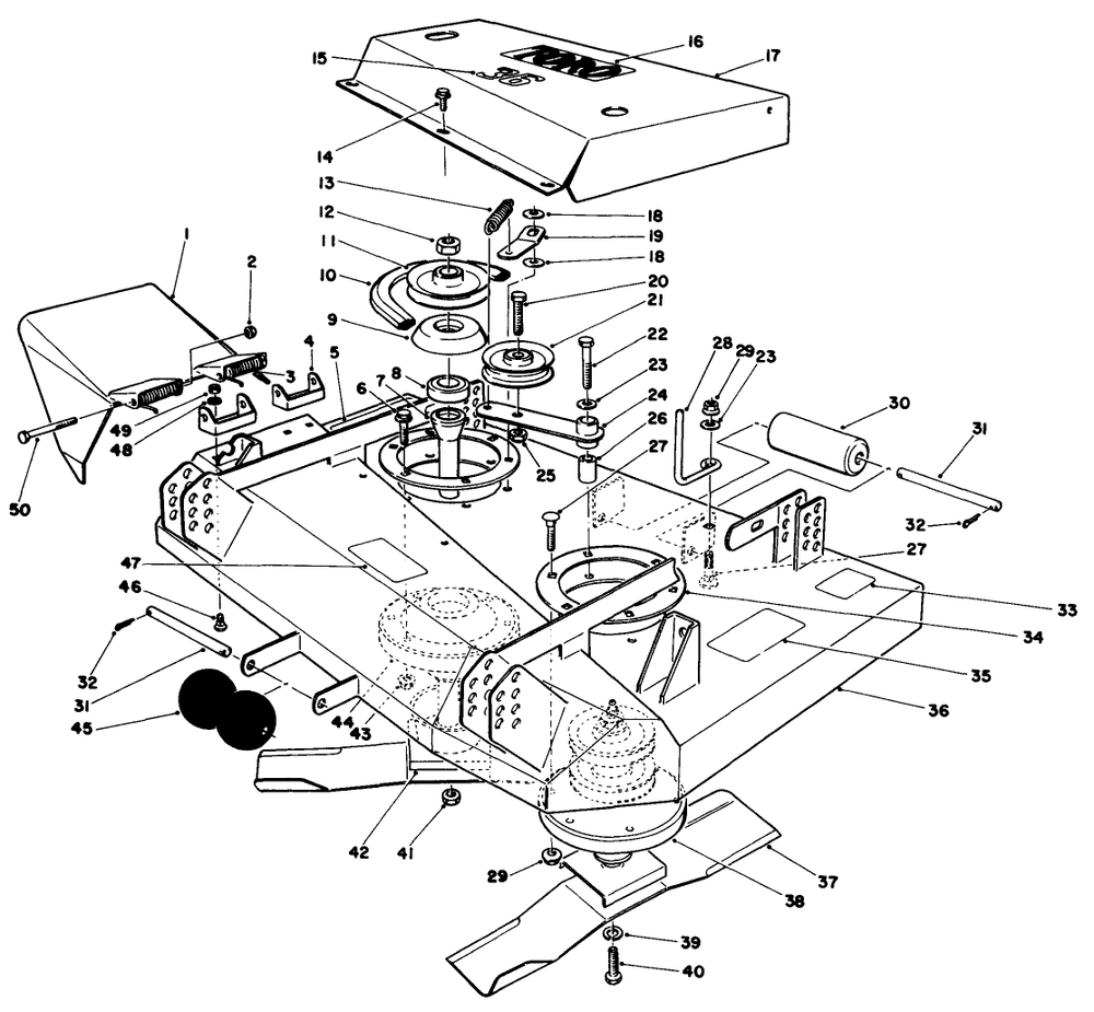 36" Cutting Deck Model No. 30136 Diagram and Parts List for 30136 5000001 - 5999999 Toro Lawn Mower