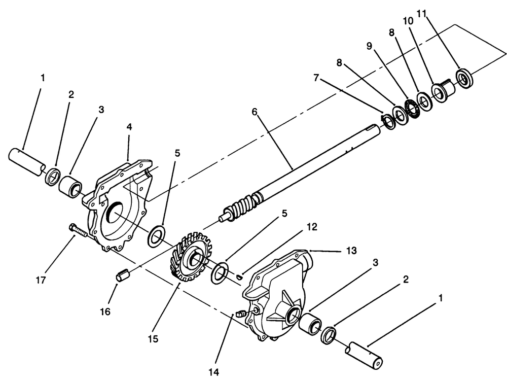 28" Auger Gearcase Assembly No. 74-1561 Diagram and Parts List for 38555 3900001 - 3999999 Toro Snow Blower