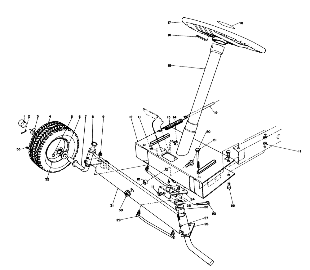 Front Axle Assembly Diagram and Parts List for 56036 7000001 - 7999999 Toro Lawn Tractor