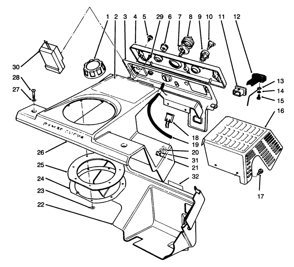 Control Panel & Shrouding Assembly Diagram and Parts List for 38185 6900001 - 6999999 Toro Snow Blower