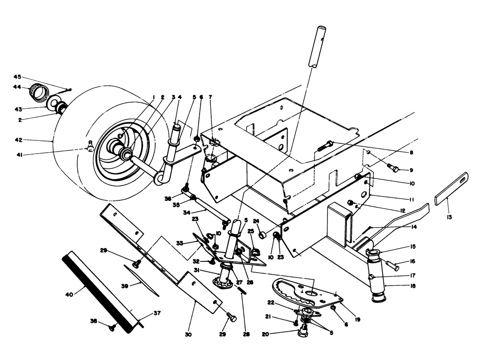 Front Axle Assembly Diagram and Parts List for 56145 8000001 - 8999999 Toro Lawn Tractor