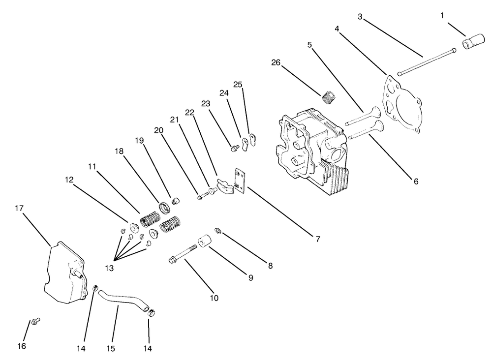 Cylinder Head, Valve & Breather Diagram and Parts List for 30177 790001 - 795000 Toro Lawn Tractor Accessories