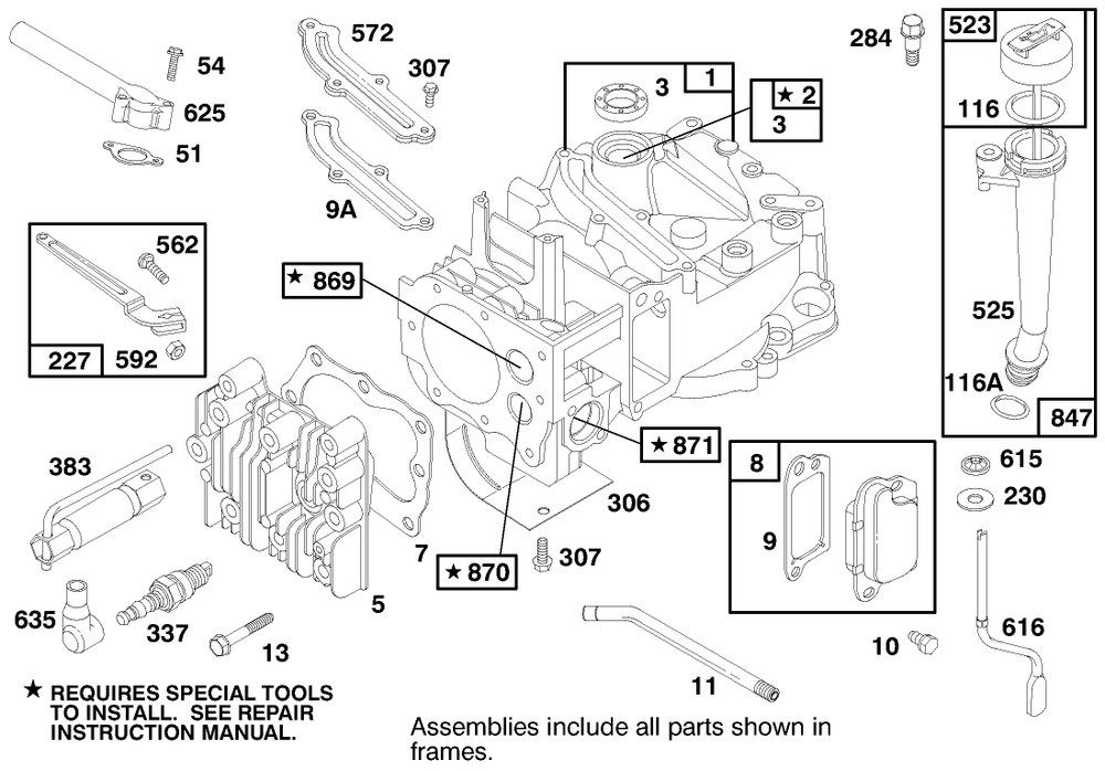Engine Briggs & Stratton Model 12h802-1758-E1 Diagram and Parts List for 20493 8900001 - 8999999 Toro Lawn Mower