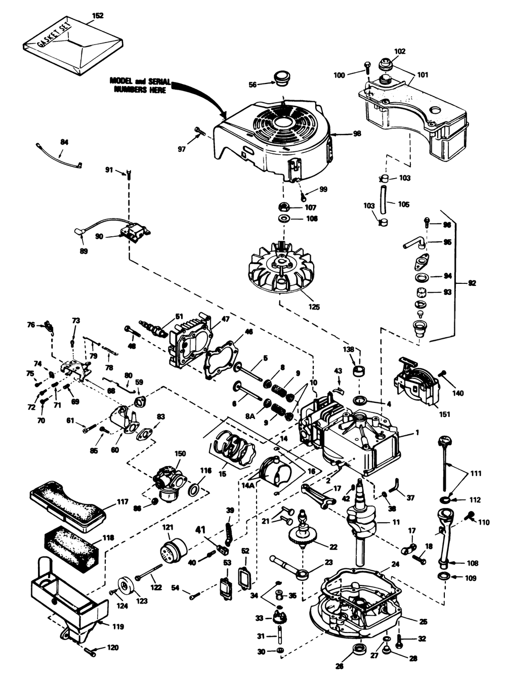 Engine Tecumseh Model No. Tvs-100-44003 Diagram and Parts List for 20782C 6000001 - 6999999 Toro Lawn Mower