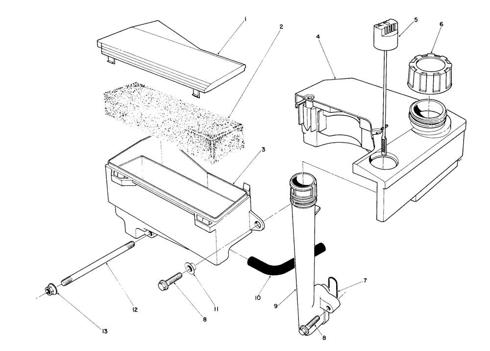 Air Cleaner & Fuel Tank Assembly (Engine No. Vmk9) Diagram and Parts List for 26625BG 0000001 - 0999999 Toro Lawn Mower