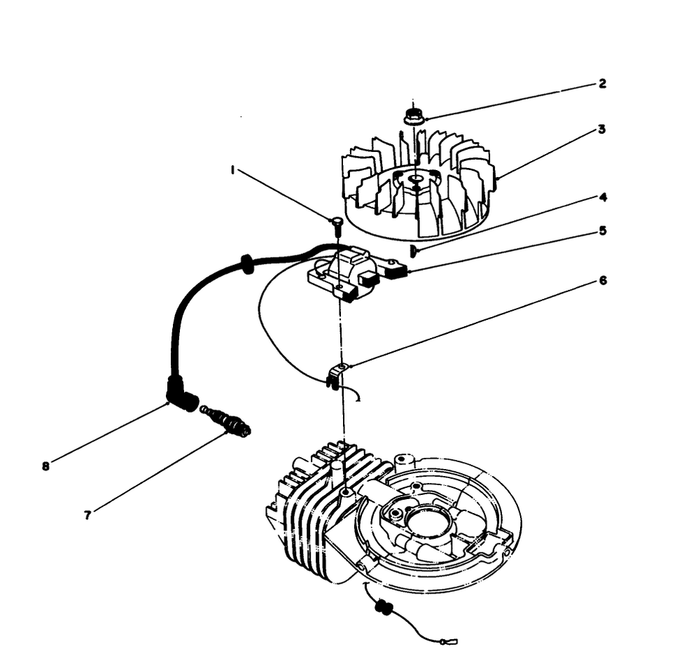 Flywheel & Magneto Assembly (Engine Model No. 47pm1-2) Diagram and Parts List for 20106 2000001 - 2999999 Toro Lawn Mower
