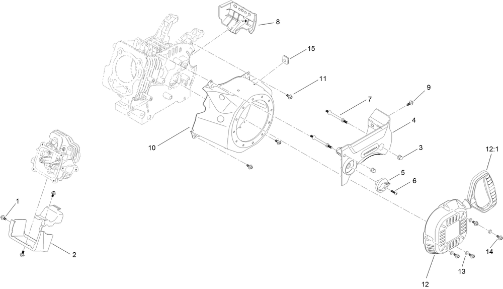 Blower Housing And Shrouds Assembly Diagram and Parts List for 37798 413000000 - 416159999 Toro Snow Blower