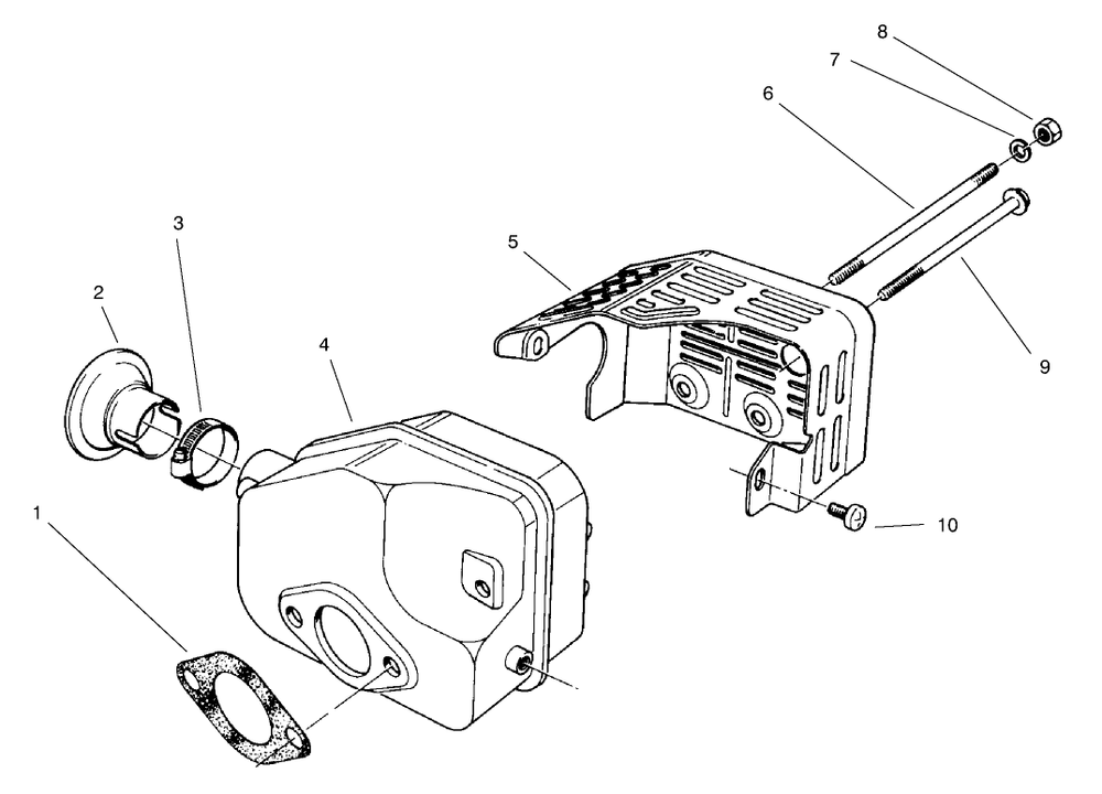 Muffler Assembly(Model No. 47pt7-7) Diagram and Parts List for 22043 8900001 - 8999999 Toro Lawn Mower