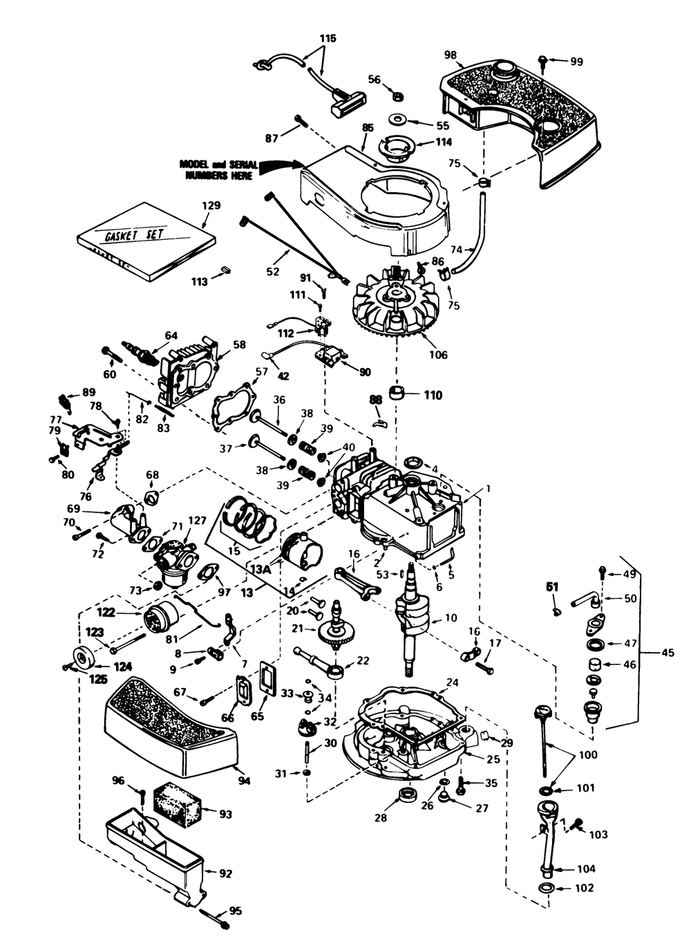 Engine Tecumseh Model No. Tnt 100-10095e Diagram and Parts List for 20676 5000001 - 5999999 Toro Lawn Mower