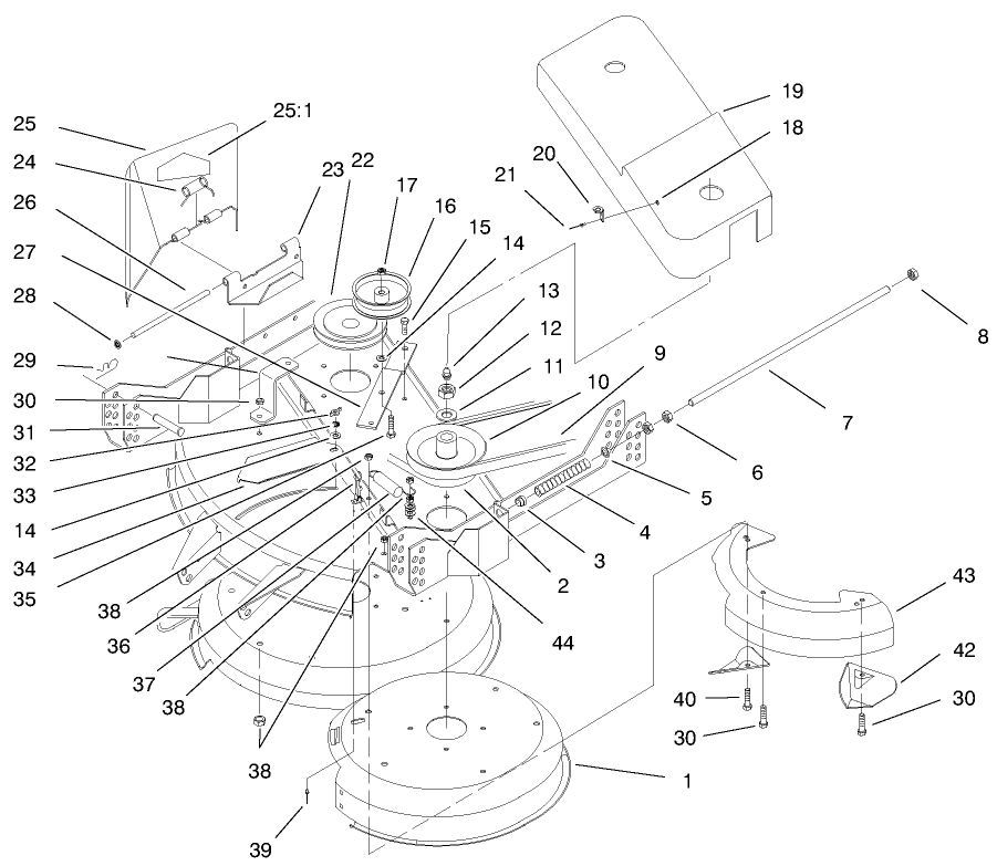 Pulley Assembly Diagram and Parts List for 30137 890103 - 899999 Toro Lawn Mower