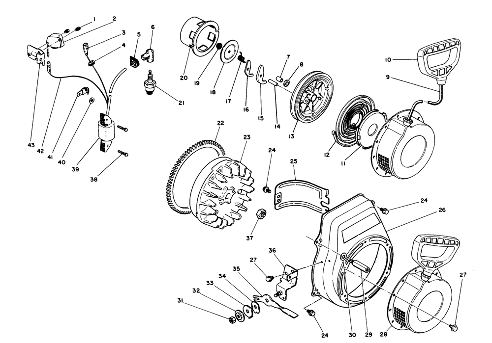 Engine No. 63-3010 Ignition Assembly (Serial No. 9000101 Thru 9000330) Diagram and Parts List for 38545 9000001 - 9999999 Toro Snow Blower